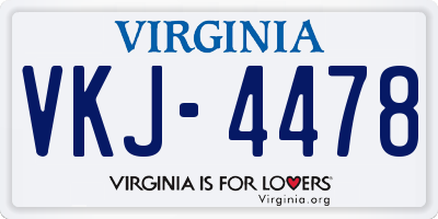 VA license plate VKJ4478