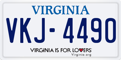 VA license plate VKJ4490