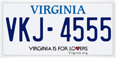 VA license plate VKJ4555