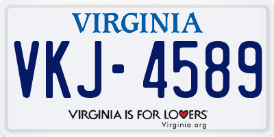 VA license plate VKJ4589