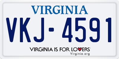 VA license plate VKJ4591