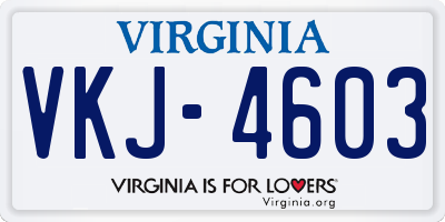 VA license plate VKJ4603