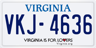 VA license plate VKJ4636