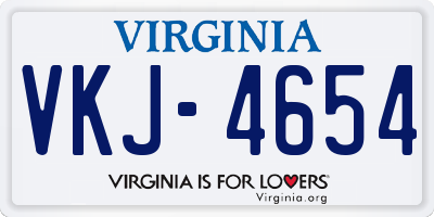 VA license plate VKJ4654