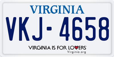 VA license plate VKJ4658