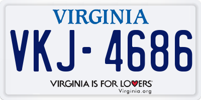 VA license plate VKJ4686