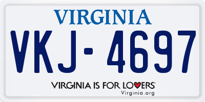 VA license plate VKJ4697