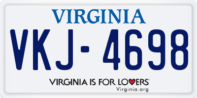 VA license plate VKJ4698