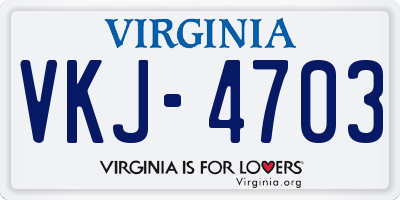 VA license plate VKJ4703