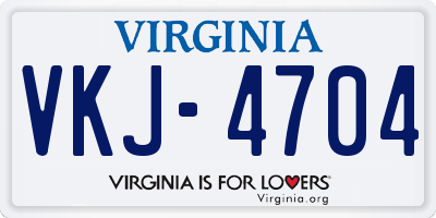VA license plate VKJ4704