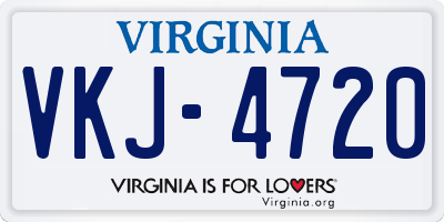 VA license plate VKJ4720