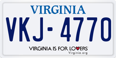 VA license plate VKJ4770