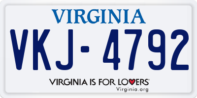 VA license plate VKJ4792
