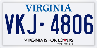 VA license plate VKJ4806