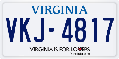 VA license plate VKJ4817
