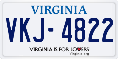 VA license plate VKJ4822