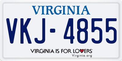 VA license plate VKJ4855
