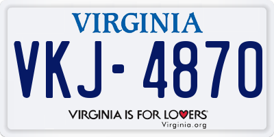 VA license plate VKJ4870