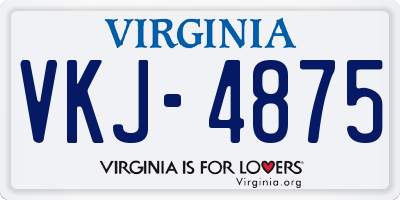 VA license plate VKJ4875