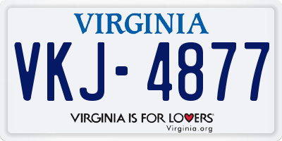 VA license plate VKJ4877
