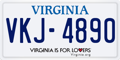 VA license plate VKJ4890