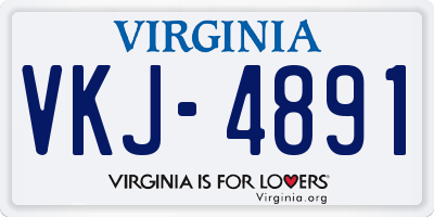 VA license plate VKJ4891