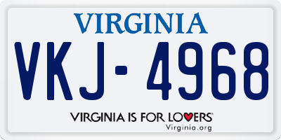 VA license plate VKJ4968