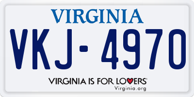 VA license plate VKJ4970