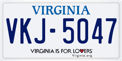 VA license plate VKJ5047