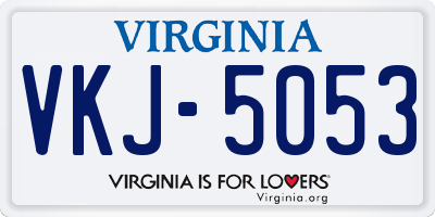 VA license plate VKJ5053
