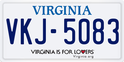 VA license plate VKJ5083