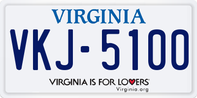 VA license plate VKJ5100