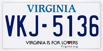 VA license plate VKJ5136