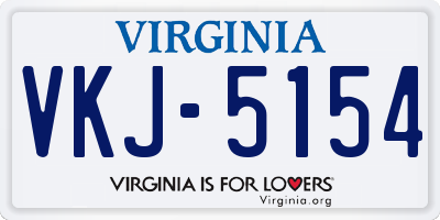 VA license plate VKJ5154