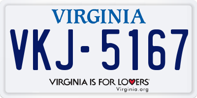 VA license plate VKJ5167