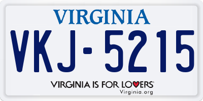 VA license plate VKJ5215