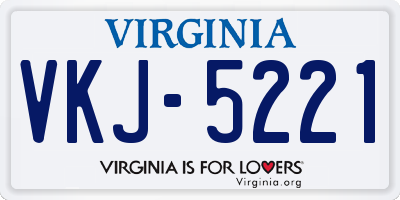 VA license plate VKJ5221