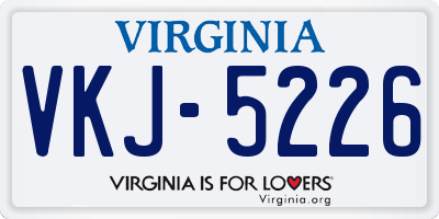 VA license plate VKJ5226