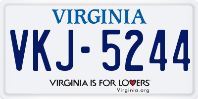 VA license plate VKJ5244