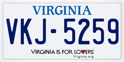 VA license plate VKJ5259