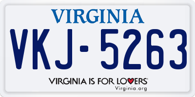 VA license plate VKJ5263