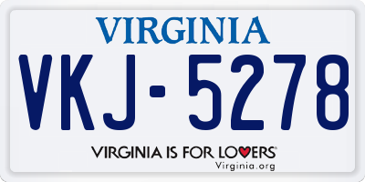 VA license plate VKJ5278