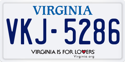 VA license plate VKJ5286