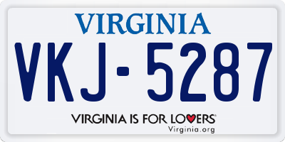 VA license plate VKJ5287