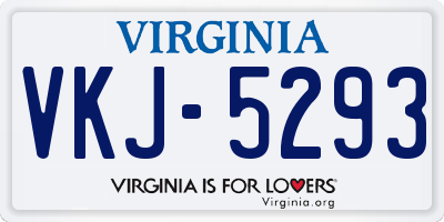 VA license plate VKJ5293