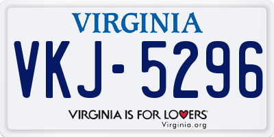VA license plate VKJ5296
