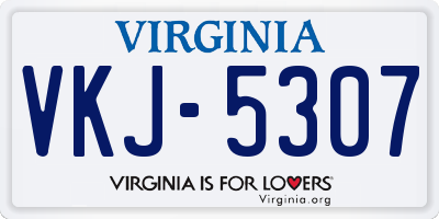 VA license plate VKJ5307