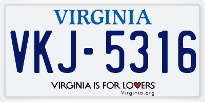 VA license plate VKJ5316