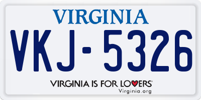VA license plate VKJ5326