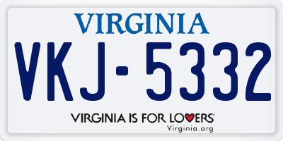 VA license plate VKJ5332